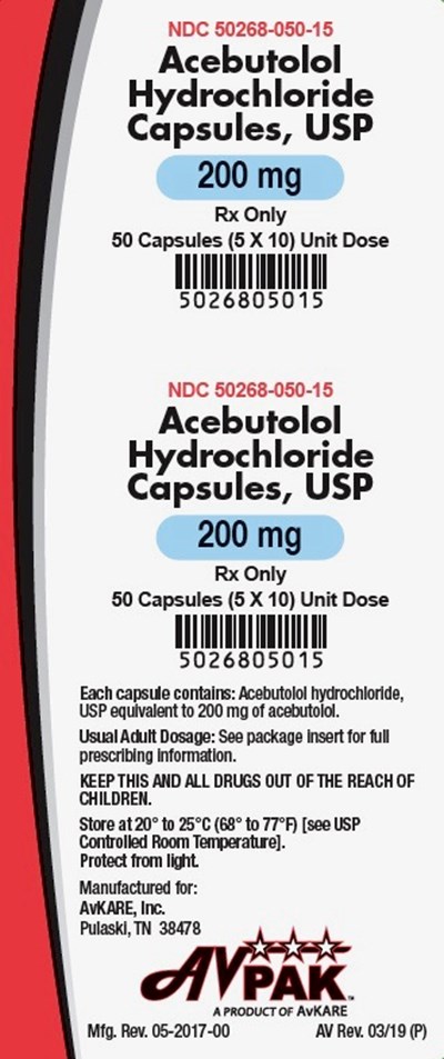 Label 5026805015 Acebutolol HCI 2019 200mg.jpg Label 5026805015 Acebutolol HCI 2019 200mg